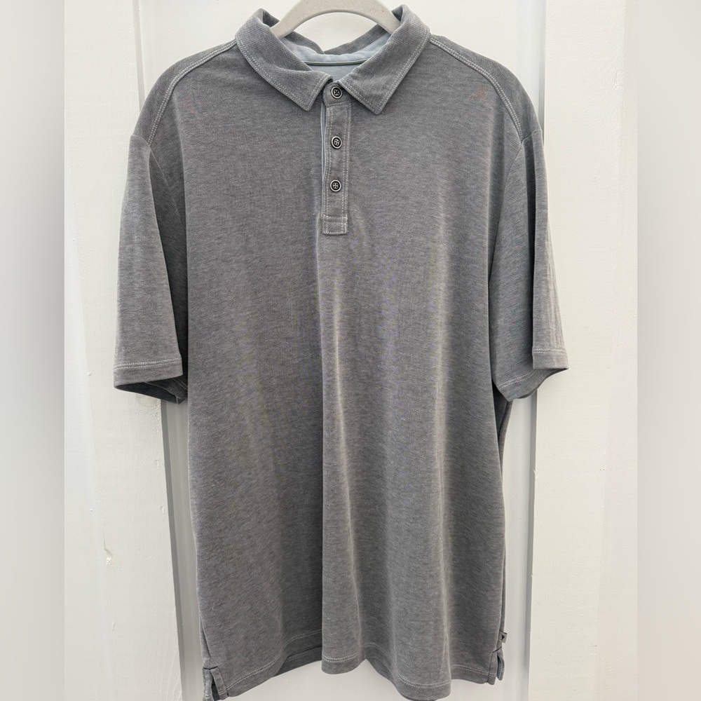 Tommy Bahama Tencel Lyocell Blend Short Sleeve Polo Men's Size L Grey